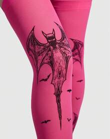ROMWE Goth Women Over The Knee Socks - Light rose red - View 4