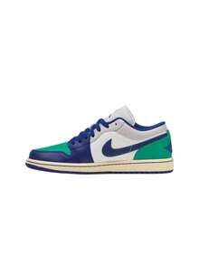 Air Jordan 1 Low 男款运动鞋 帆白/体育场绿/中性灰/深皇家蓝 553558 - Sail/Stadium Green/Neutral Grey/Deep Royal Blue - 查看 5