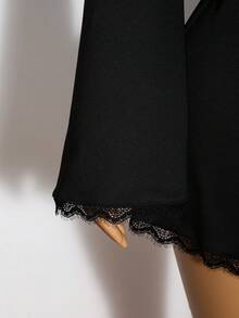 SHEIN Unity Women's Black Lace Patchwork Dress - Black - View 6