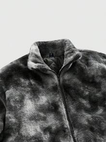 ROMWE MEN Street Life Men's Long Sleeve Collar Zip Pocket Casual Fleece Jacket, Suitable For Autumn/Winter