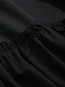 FRIFUL Women's Striped & Letter Print Zip-Up Long Sleeve Dress - Black - View 3