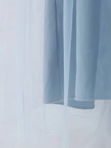 Robe sans manches élégante pour filles avec fermeture éclair à l'avant, fleurs en perles 3D décoratives, jupe plissée à ourlet en maille froncée, convient pour le port quotidien et les occasions formelles, bleu - Bleu azur - Voir 5