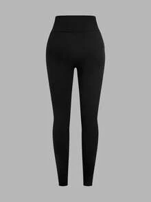 SHEIN CURVE+ Bộ 3 quần legging cỡ lớn dành cho nữ, thoải mái và mềm mại khi tập yoga, tập thể dục, đạp xe và mặc hàng ngày - Nhiều màu - Xem 3