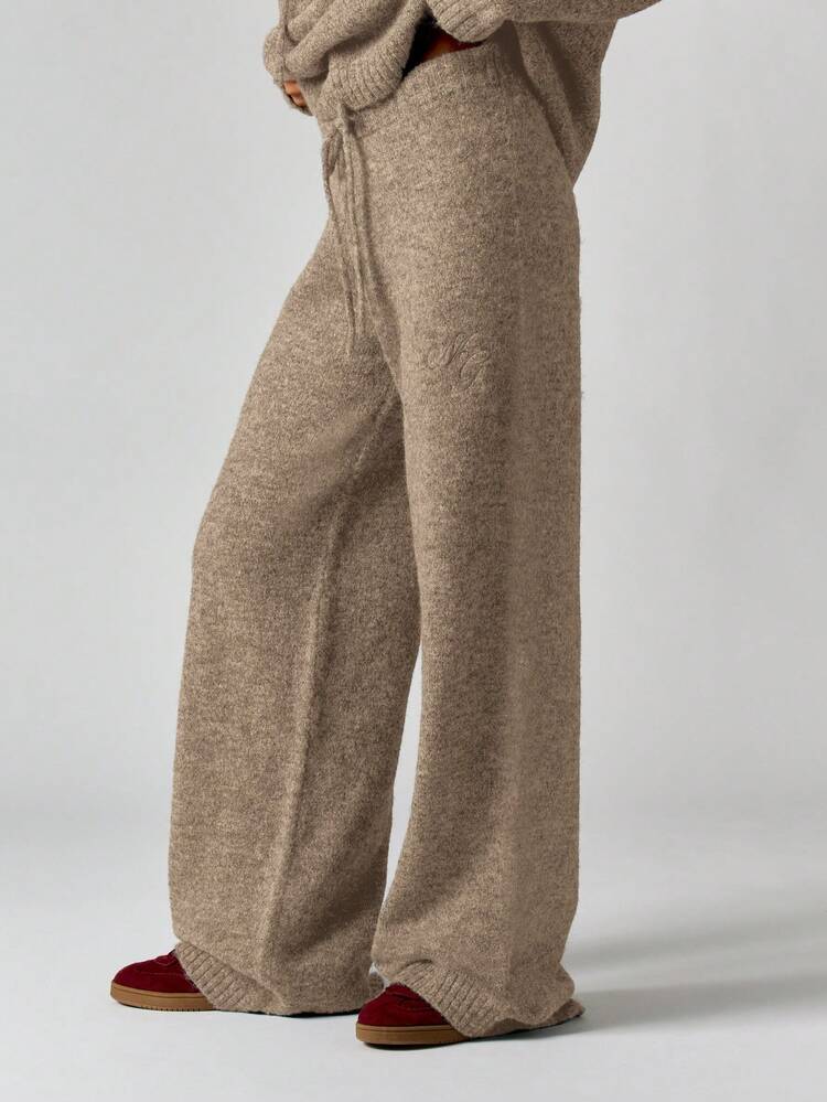 MISSGUIDED Knitted High Waist Wide Leg Lounge Pants For Cozy Winter Comfort And Casual Everyday Wear
