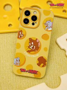 TOM & JERRY X Joivida 1pc Cute Cheese Pattern Cartoon Phone Case, Fashion Protective Cover, Shockproof & Scratch-Resistant, Compatible With , Great For Daily Use Or A Fun Gift For Cheese Lovers - Multicolor - View 4