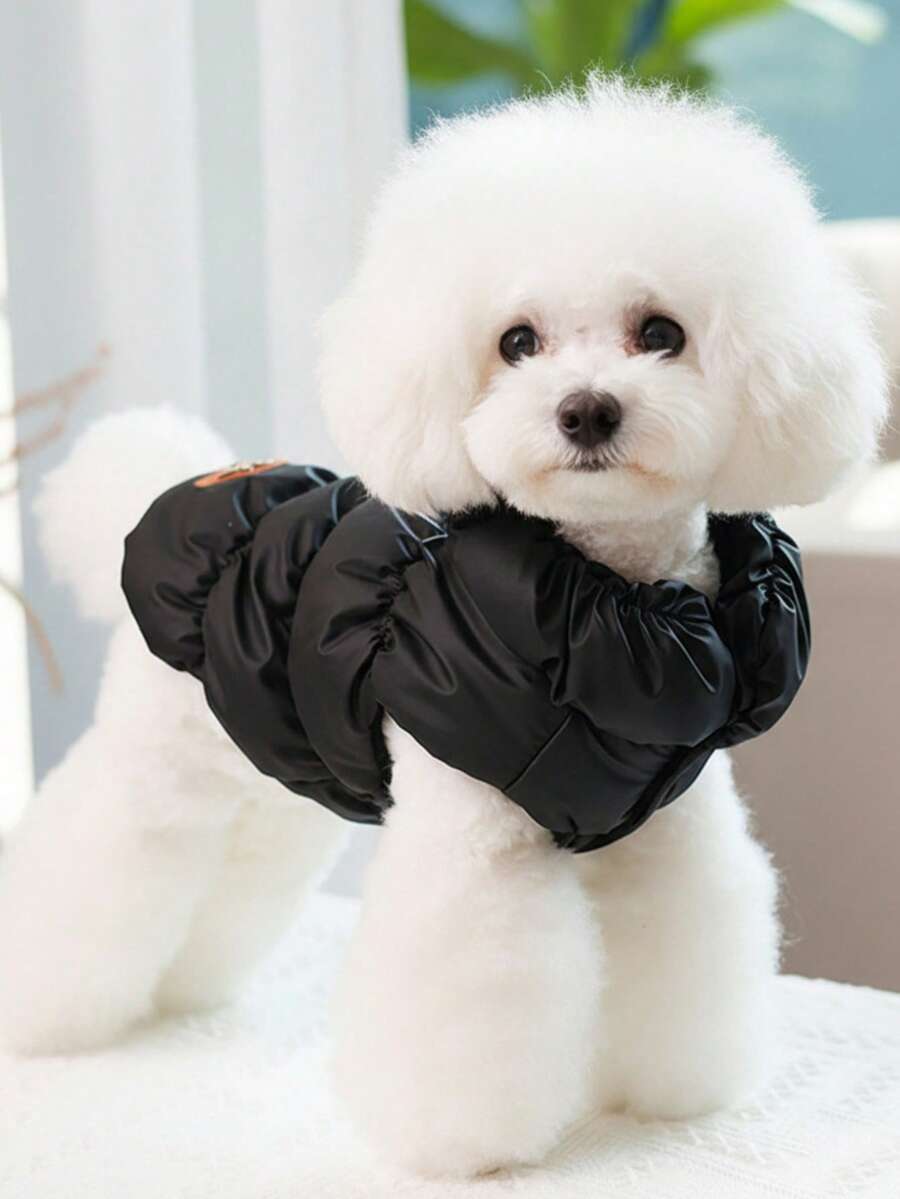 PETSIN 1 pieza Chaqueta para perro de 3 capas, abrigo cálido para perros pequeños y medianos, disponible en 8 colores, para otoño/invierno - Negro - Ver 1