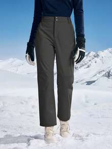 In My Nature 女士高腰直筒宽松户外保暖徒步裤 - 灰色 - 查看 6