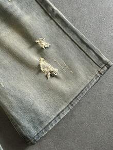 Manfinity ZONE917 Men's Faded Light Blue Washed Loose Fit Vintage Casual Denim Shorts Jorts Going Out Hang Out Commute College Street - Light Wash - View 2