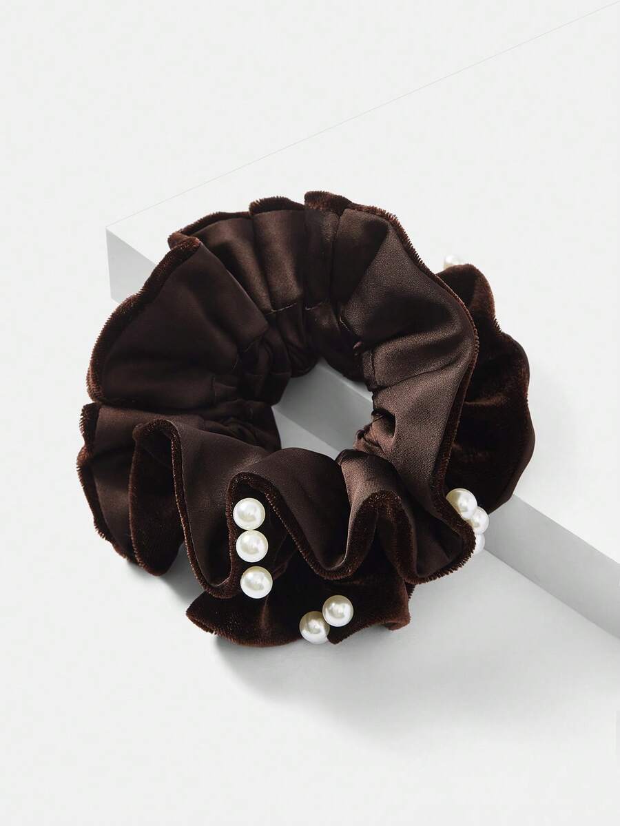 MOTF PREMIUM CHAMPAGNE FAUX SILK SCRUNCHIE - Brown - View 2