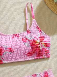 SHEIN Bộ bikini họa tiết hoa, phong cách ngày lễ, 2 món, họa tiết ngẫu nhiên, thiết yếu cho kỳ nghỉ hè trên bãi biển - Nhiều màu - Xem 3