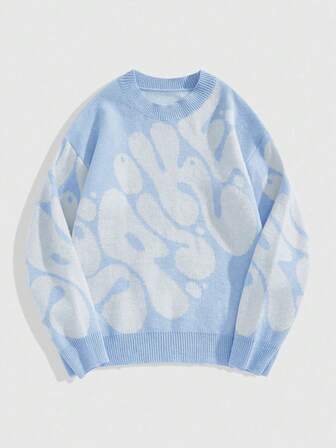 Street Life Suéter casual de cuello redondo de manga larga con gráfico de letras para adolescentes, otoño/invierno