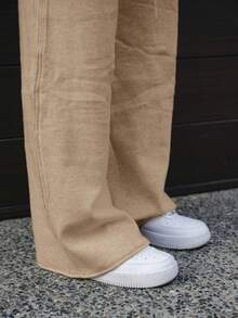 SAYEHFBABY 2pcs/Set Casual Solid Color Knitted Sweater And Pants Set, Autumn/Winter