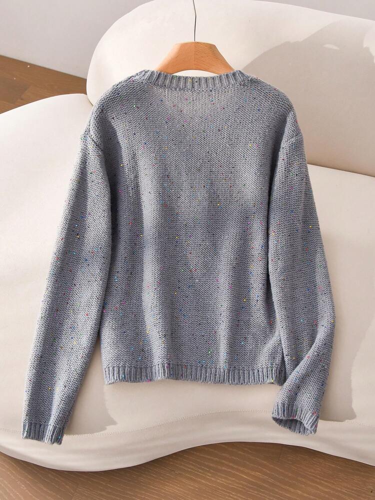 Casual Loose Fit Crew Neck Long Sleeve Women Sweaters
