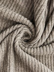 SHEIN 休闲舒适日常纯色长袖哺乳连衣裙 - 杏色 - 查看 6