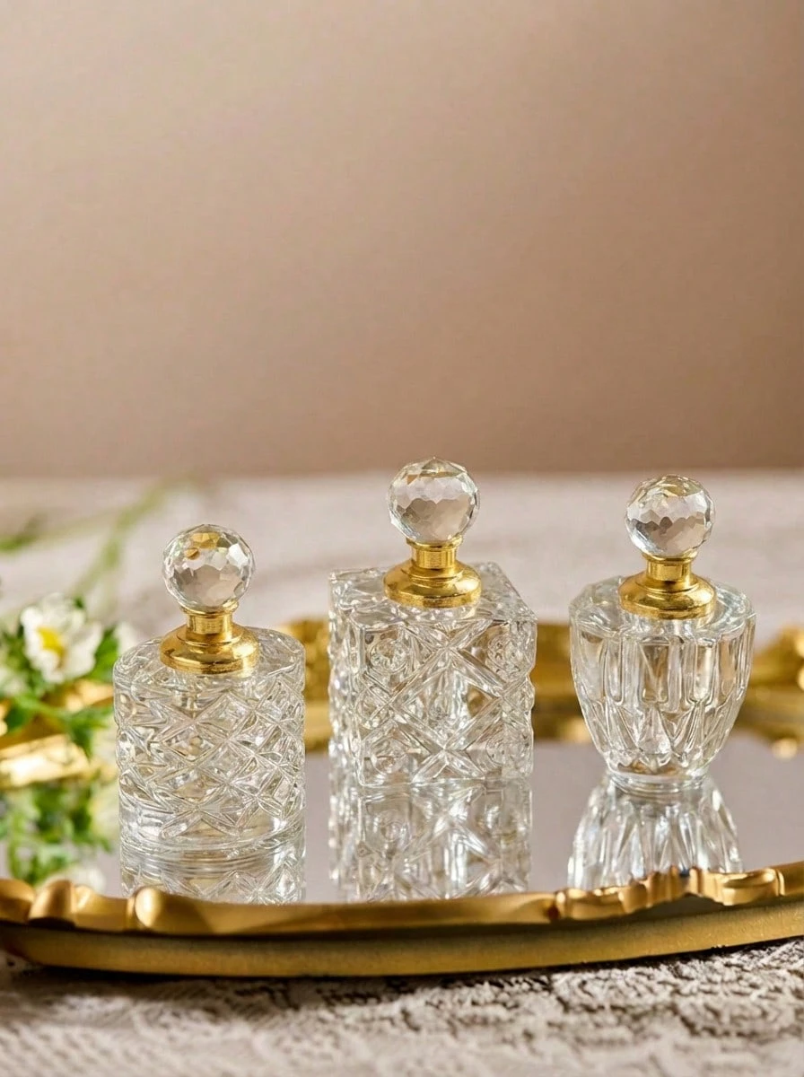 1 lọ đựng nước hoa pha lê trong suốt có thể nạp lại, lọ đựng nước hoa nhỏ gọn cầm tay đựng tinh dầu - Trong sáng - Xem 1