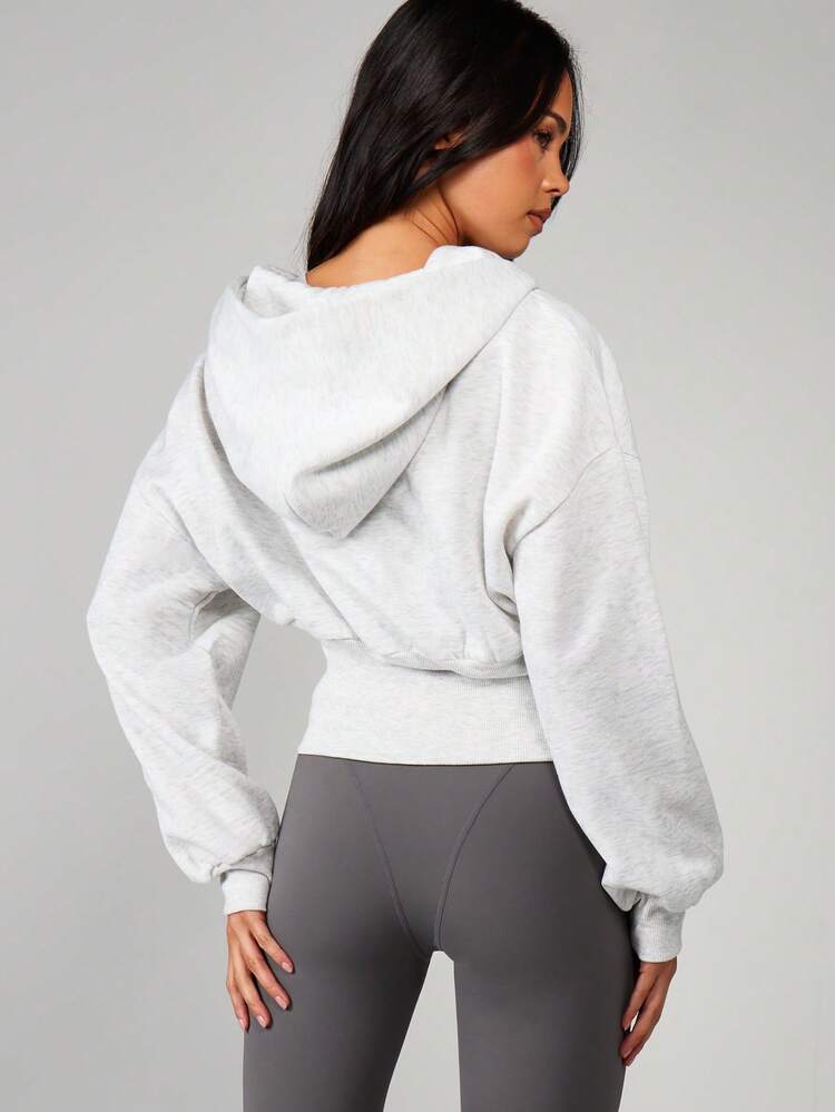 MISSGUIDED Cinched Waist Full Zip Hooded Sweatshirt With Drawstring Detail Cozy Fall Winter Casual Layering Top
