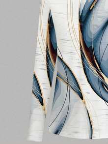 SHEIN Women's Casual Random Print Loose Fit Long Sleeve Round Neck T-Shirt Fall Cloth For Women