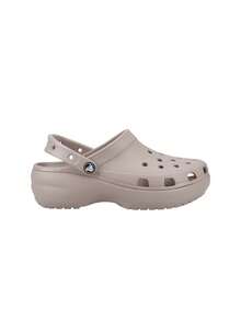 Crocs كلاسيكي منصة نساء كلوج شرائح لون بيج 206750214 - رمادي داكن - مشاهدة 1