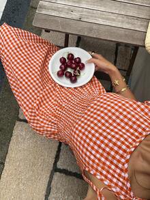 MainGRL Versatile Casual/Vacation/Party Midi Dress For Women - Orange - View 6