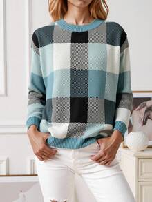 EMERY ROSE 女士休闲圆领毛衣，秋冬季 - 水鴨藍 - 查看 5