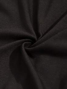 SHEIN 女童纯色针织二合一 Polo 领长袖上衣，休闲春秋季款 - 黑色 - 查看 8