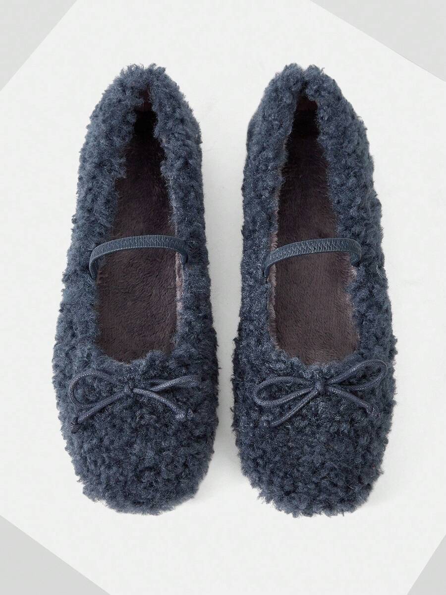 Mnmlis 女士玛丽珍平底鞋，新款淡粉色鞋子，适合搭配连衣裙，低帮平底乐福鞋 - 寶藍色 - 查看 1