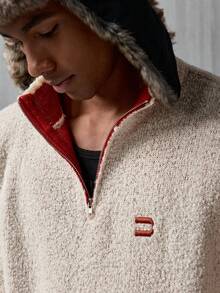 NEON BLANC Brand - Men's New Pullover Sweater - Half Zip Fashionable - Loose Casual - Beige - View 6