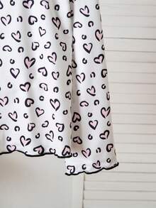 Tween GirlsLeopard Print Lapel Casual Long Sleeve Pajama Set - White - View 8