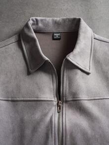 SLATEMANN Men's Casual Simple Solid Color Jacket, Autumn, For Fall - Grey - View 5