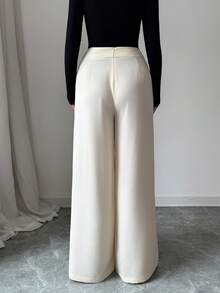 Elenzga Women's Elegant Casual Loose Waist Belted Wide Leg Pants, Suitable For Spring/Autumn, Commute, Vacation, Afternoon Tea, Party