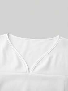 PopScrub Scrub Top, Comfortable Short Sleeve With Pockets - White - View 5