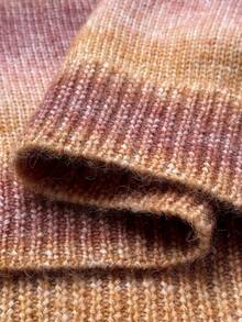 Sunspun Plus Size Women Ombre Striped Long Sleeve Pullover Sweater, Street Fashion, Autumn/Winter - Orange - View 7