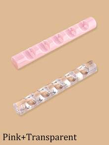 2 Packs Nail Art Pen Holder, Pink Transparent Nail Art Painting Brush 5 Slot Pen Holder, Bar Mini Portable Acrylic Stand, Nail Art Tools DIY Nail Art Sculpting Painting Pencil Brush Display Stand - Multicolor - View 9