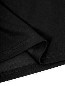 Manfinity 男士休闲撞色条纹圆领T恤 - 黑色 - 查看 4