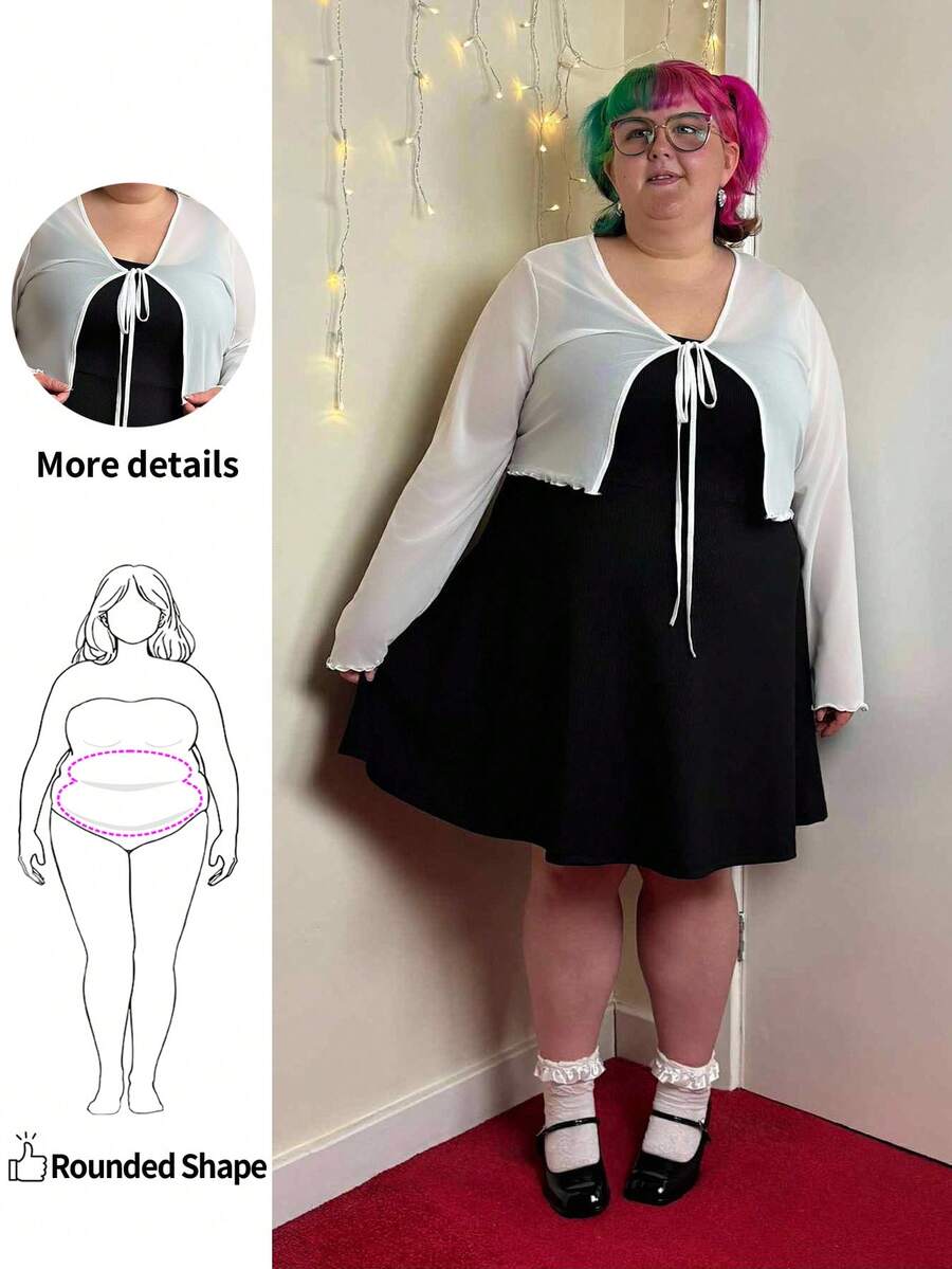 Enliva 女士加大尺寸針織開衫和細肩帶連衣裙純色套裝