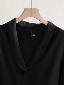 GlowEve Women's Elegant High Collar Button Long Sleeve Fitted A-Line Midi Dress, Chic French Style For Party And Gathering, Autumn/Winter