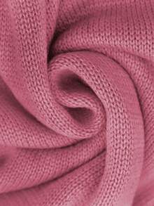 GlowEve Váy len dài tay cổ tròn buộc dây màu xám, thời trang tối giản sang trọng, đa năng & thanh lịch, phù hợp với nhiều dịp - Hồng - Xem 4