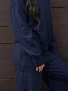 SAYEHFBABY 2 Stücke/Set Casual Einfarbig Rundhals Langarm Pullover Top Und Hosen