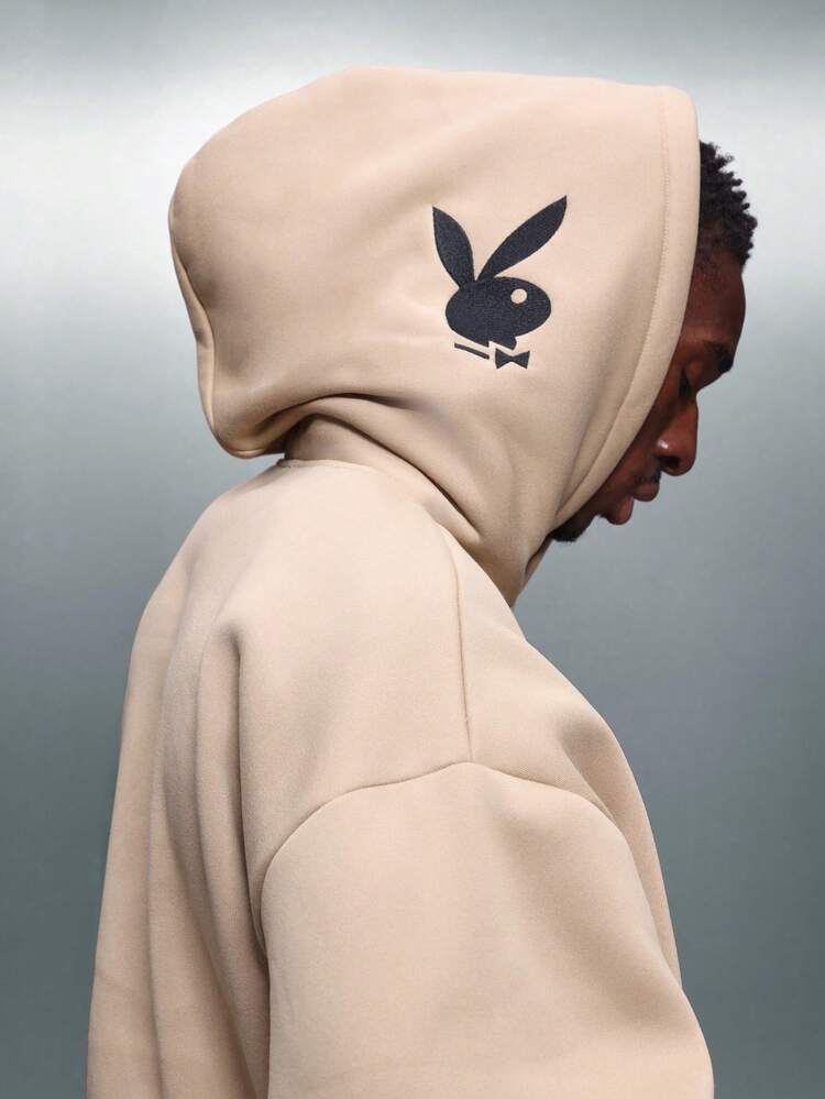 PLAYBOY X SUMWON Bunny Logo Crop Hoodie With Drawstring
