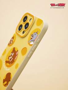 TOM & JERRY X Joivida 1pc Cute Cheese Pattern Cartoon Phone Case, Fashion Protective Cover, Shockproof & Scratch-Resistant, Compatible With , Great For Daily Use Or A Fun Gift For Cheese Lovers - Multicolor - View 5