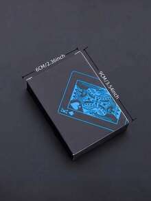 一副防水柔韧扑克牌，带盒子，酷炫设计，非常适合派对、游戏、送礼和庆祝活动，蓝色扑克牌，礼品>蓝色，扑克牌 - 藍色 - 查看 6