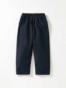 Maija Kids Pantalones casuales ajustados con bolsillos laterales para niño en azul marino - Azul Marino - Ver 2