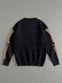 Manfinity ZONE917 Uomo Maglione con modello scheletro spalle cadenti - Cachi - Visualizzare 6