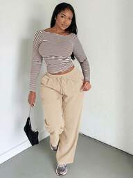 Alexandranx Women's Autumn And Winter Street Fashion Casual Retro Corduroy Textured Pants