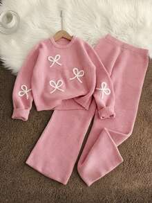 Sparklyn New Fashionable Versatile Cute Bow Knit Sweater & Flare Pants 2-Piece Set For Girls Girl Clothes Autumn And Winter Pink Knit Sweater And Pants Set Girl Knit Set Bow Knit Pink Sweater Girls Sweater Set Tween Matching Set Knit Girl Knit Set Girls Sweater Sets Girl Clothes Autumn And Winter Clothes Tween Girl Bow Knit Pink Sweater Girls Spring And Autumn Suit Girls Sweater Sets Girls Lounge Set Tween Matching Set Knit Girls Spring And Autumn Suit Girl Knit Set Sweater Pants Set Girls Sweater Sets Casual Two Pieces Set Long Sleeve Two Pieces Set Women 2 Pieces Pants Suit Girls Sweater Sets Tween Matching Set Knit Girl Winter Clothes Teen Girls Sets Girl Clothes Autumn And Winter Clothes Girl Knit Set Two Pieces Pant Set Matching Knit Outfit Two Pieces Knit Set Women Knit Set Knit Matching Set Girls Pink Two Piece Set - Dusty Pink - View 6