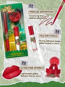 The Wizard of OZ™ | SHEGLAM Ruby Slippers™ Kit de purpurina para labios lip combo Marca Belleza Maquillaje Maquullaje Cosmética para Mujeres Niñas Perfecto para Invierno Ideal para Y2K Elegante Moda Adecuado para Cumpleaños Regalo Fiesta Listo Mejor Color