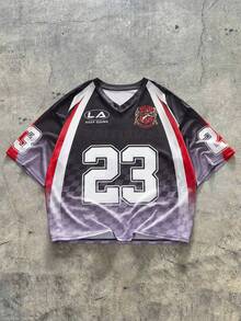 AXEPEAK Áo thun nam rộng rãi thoáng khí in họa tiết gradient - Nhiều màu - Xem 2