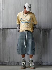 NEON BLANC Men's Graphic T-Shirt, Casual Camouflage Print Patchwork Knit Striped 2 In 1 Long-Sleeved Top - Multicolor - View 7