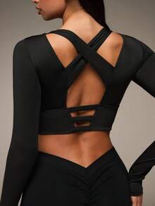 SHEIN BAE Top deportivo de tanque con suavidad y transpirabilidad para entrenamientos - Negro - Ver 6