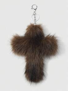 ROMWE J-Fashion 1 Y2k 复古甜美酷炫个性化时尚可爱高品质多色毛绒仿真渐变横向豹纹狐狸毛绒动物迷你尾巴 DIY 钥匙扣配件包包挂件，颜色随机，适合女孩和女士日常佩戴，节日礼物 - 均碼-3 - 查看 15